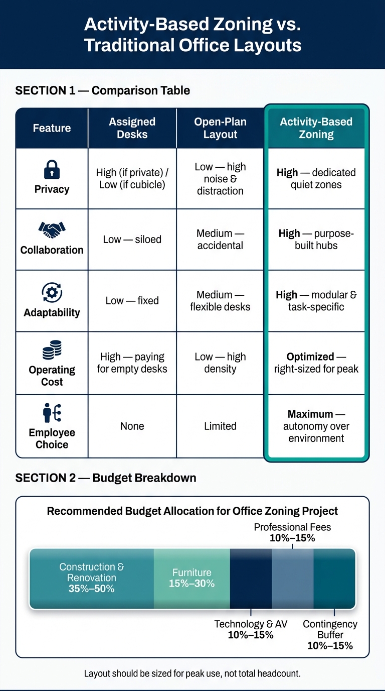 Activity-Based Zoning vs. Traditional Office Layouts: Key Stats & Trade-Offs