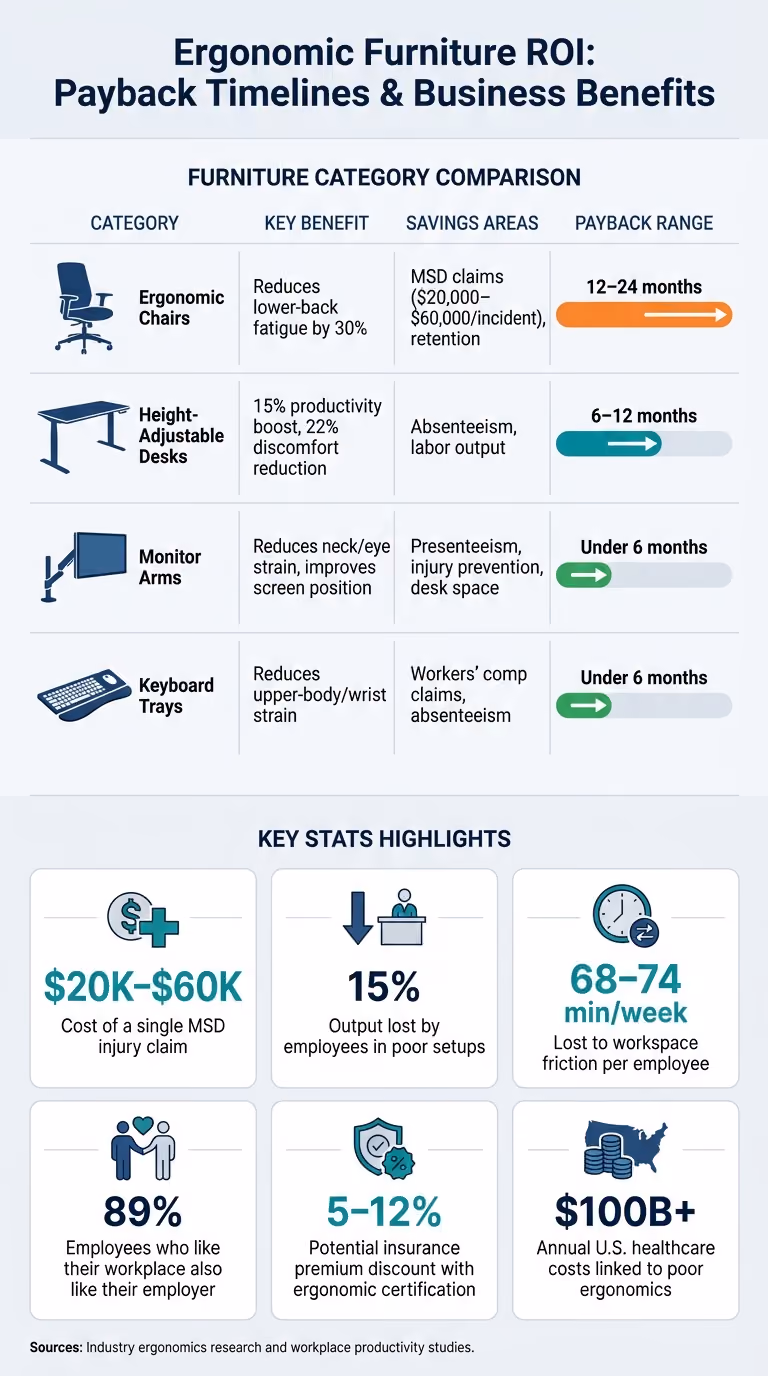 Ergonomic Furniture ROI: Payback Timelines & Business Benefits