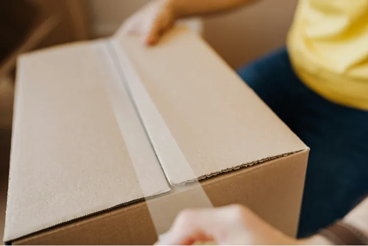 Man packing box