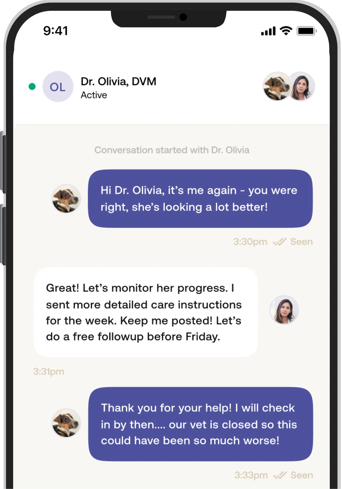 A smart phone with a pawp text chat on screen