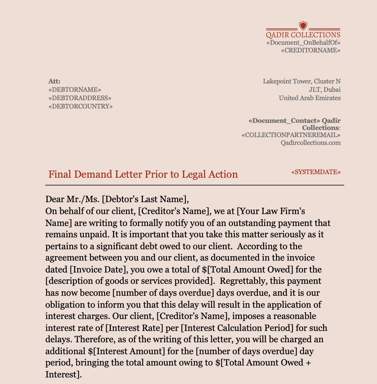 Demand Letter from Attorney Template