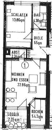 Grundriss 2,5 Zimmer Wohnung