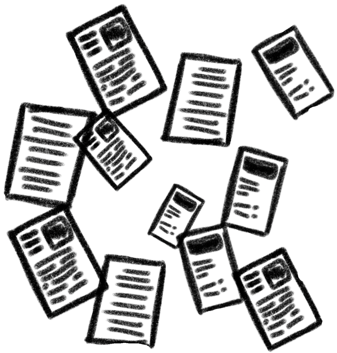 A grouping of files illustrating the chaos of open enrollment