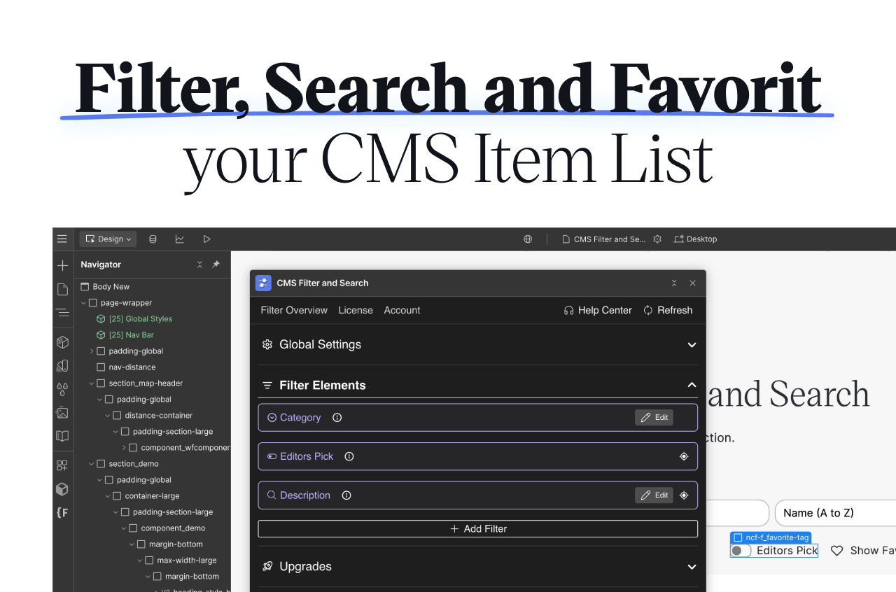 CMS Filter and Search Features for Webflow by No Code Flow