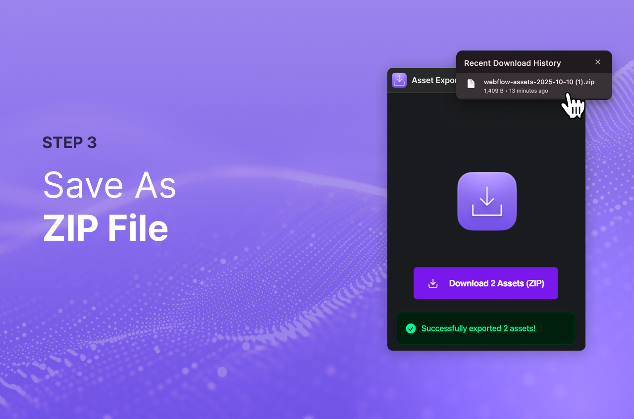 Step 3 : Save As ZIP File