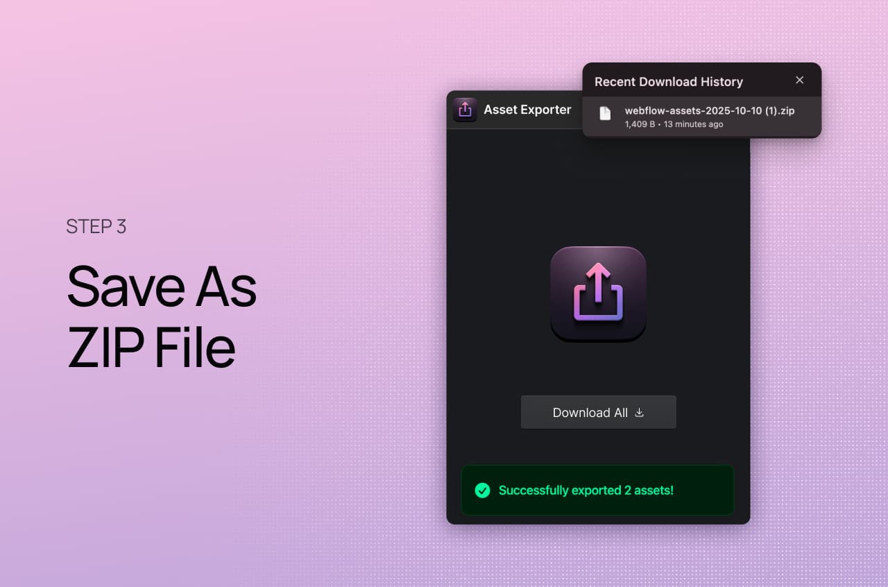 Step 3 : Save As ZIP File