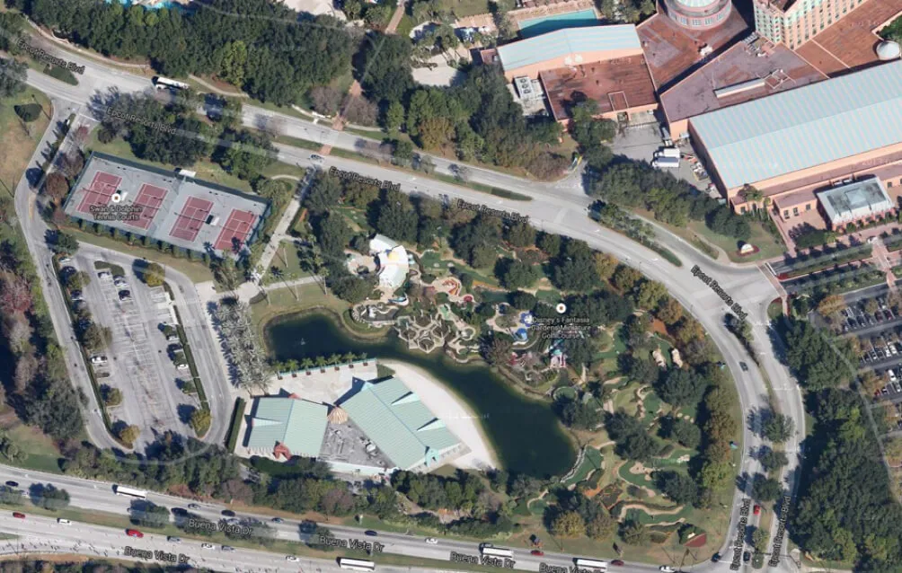 Top view of location