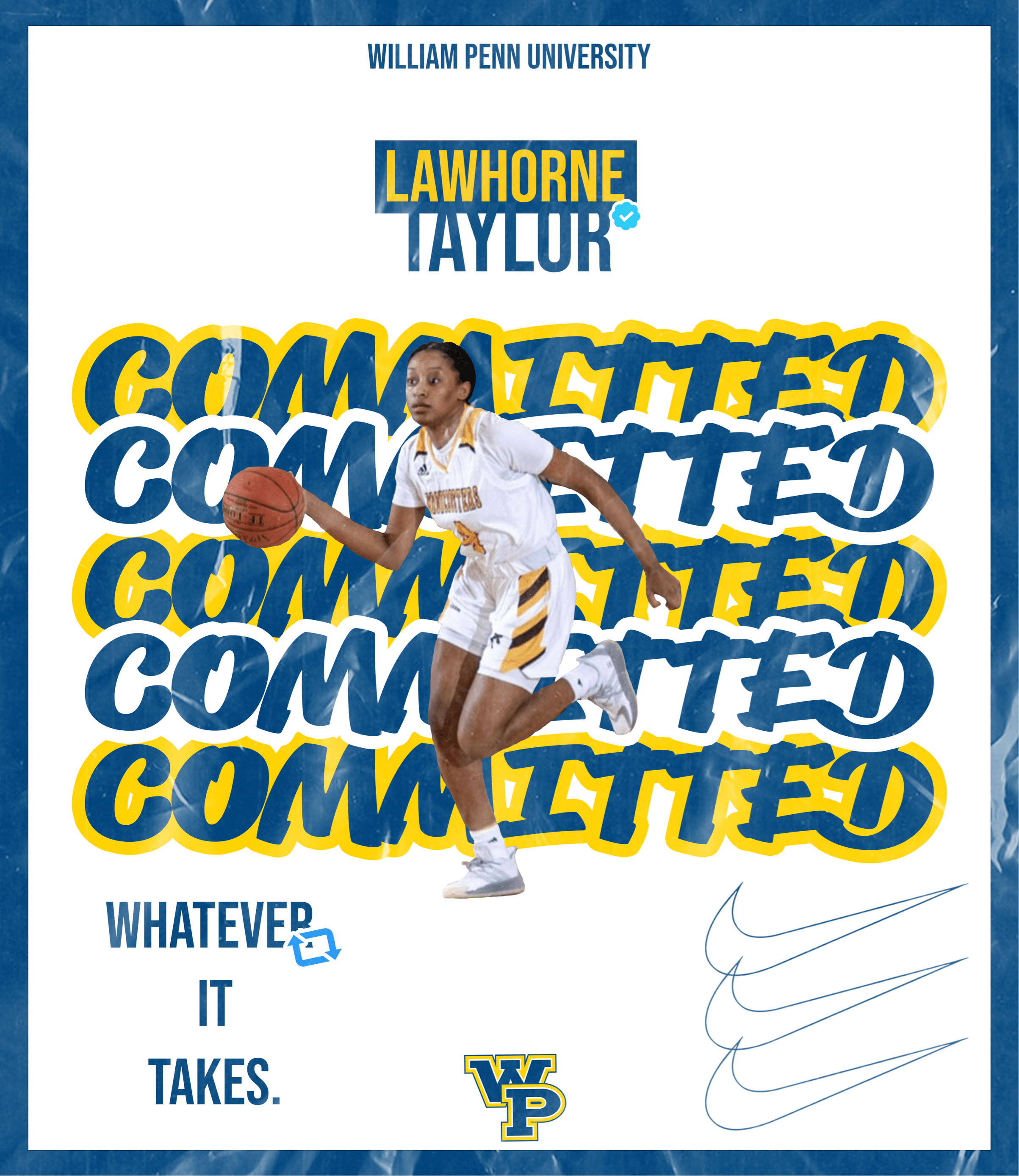 William Penn Women's Basketball Committed Graphic