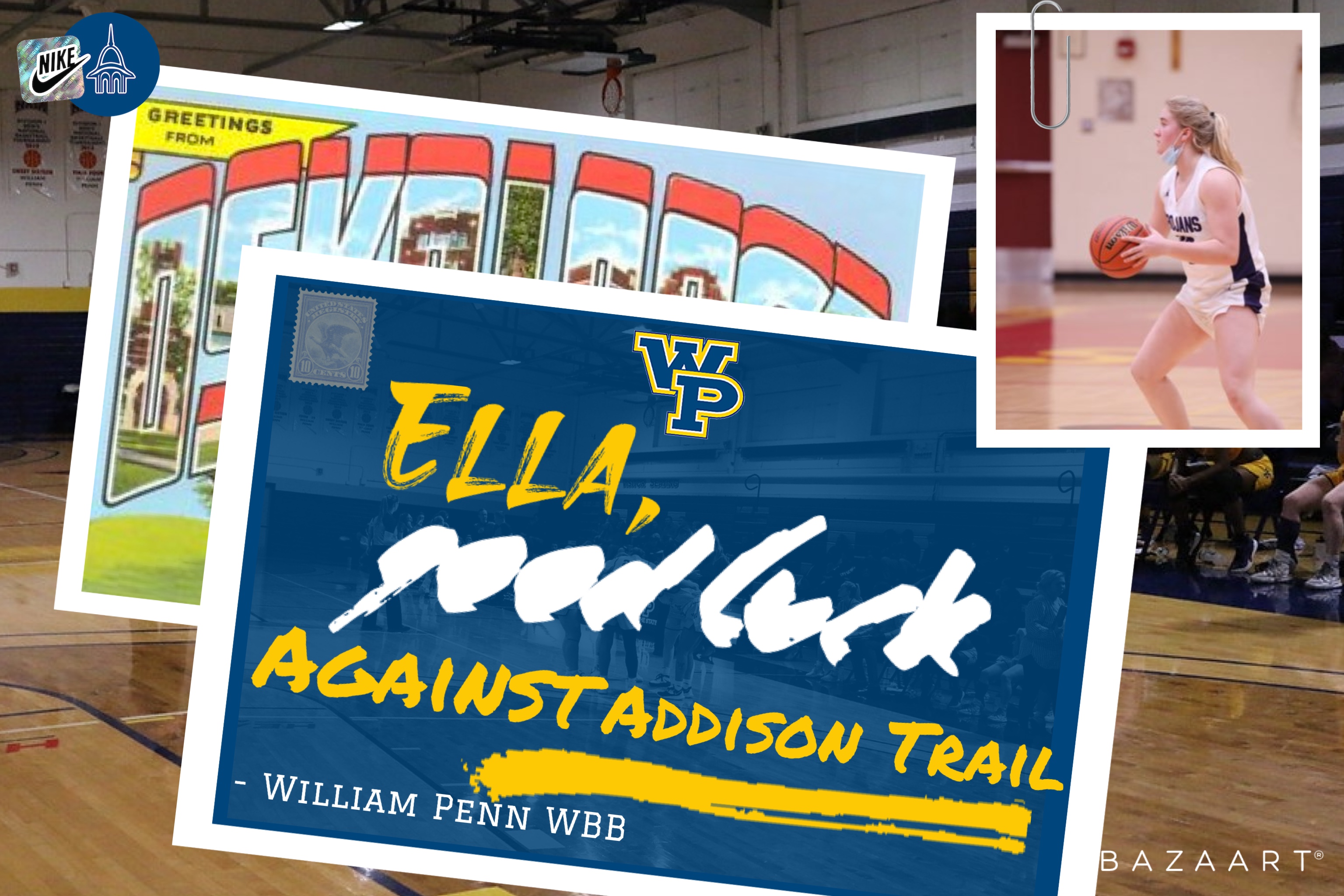 William Penn Women's Basketball Postcard Graphic