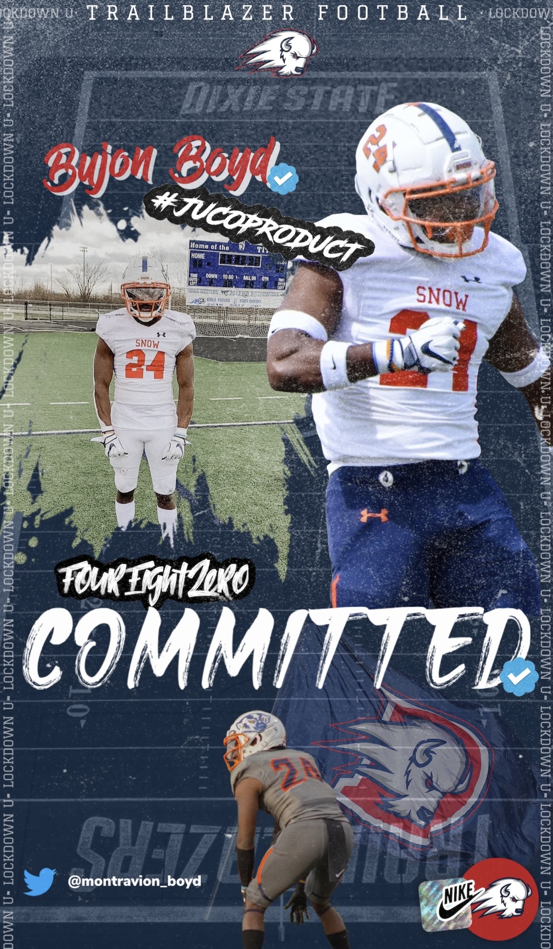 Dixie State Football Committed Graphic