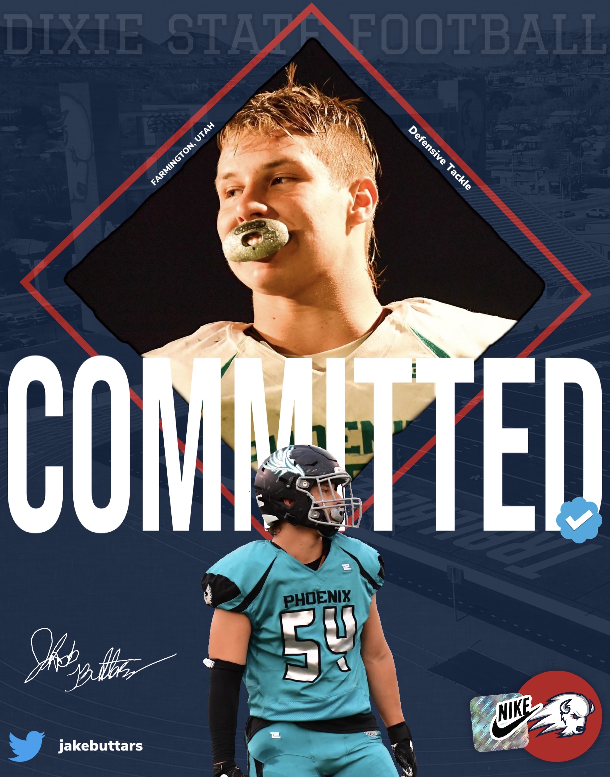 Dixie State Football Committed Graphic
