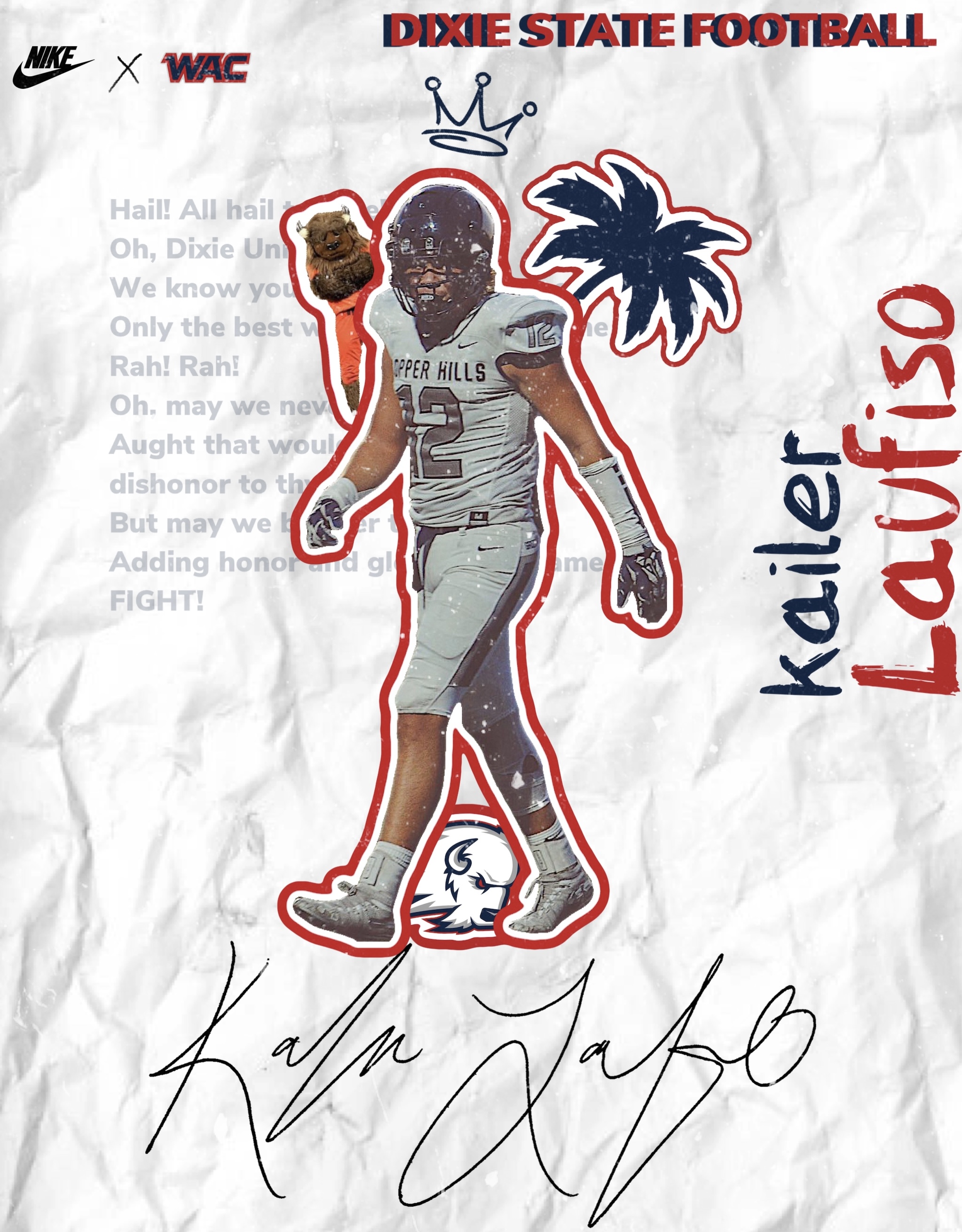 Dixie State Football Recruit Graphic