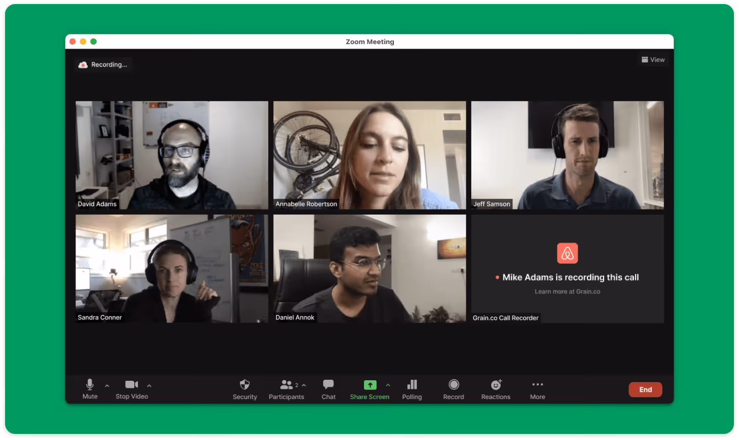 Grain.com's bot showing an image