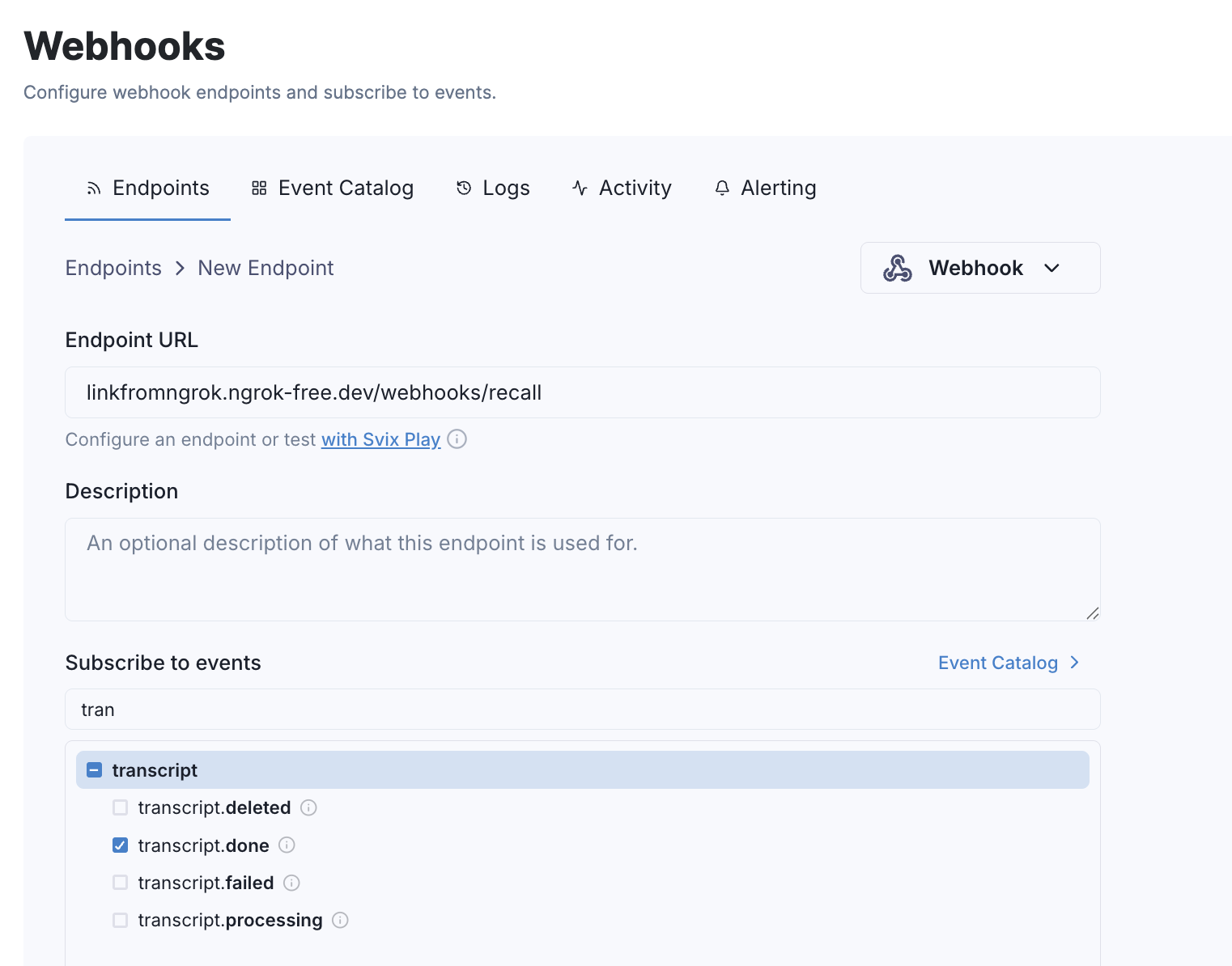 Subscribing to events