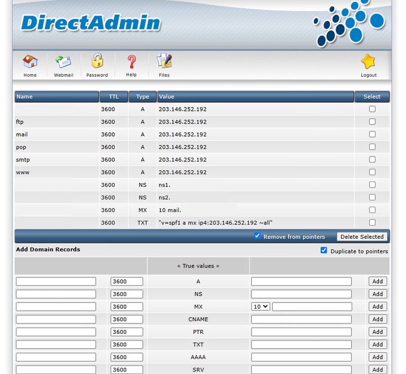 Directadmin, TFD