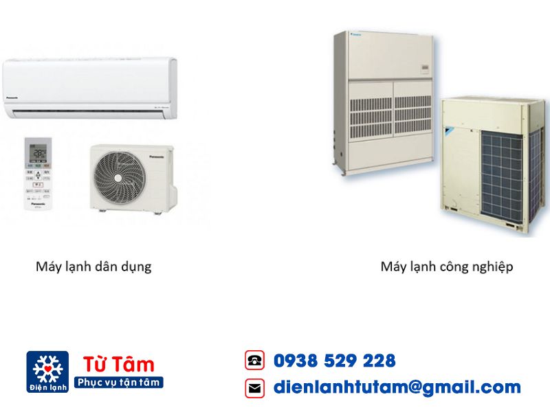 Sự khác nhau giữa về thiết kế máy lạnh dân dụng và máy lạnh công nghiệp