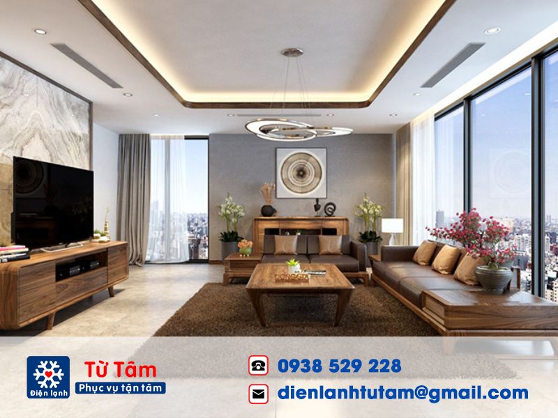 Máy lạnh trung tâm âm vào tường tạo cảm giác sang trọng cho căn nhà