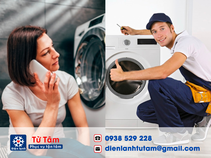 Khách hàng có thể dễ dàng liên hệ Điện lạnh Từ Tâm sửa chữa máy giặt