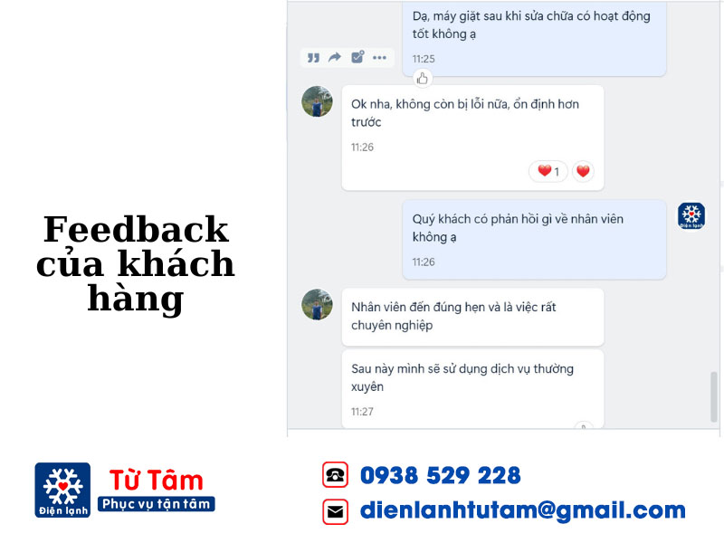 Feedback dịch vụ sửa chữa máy giặt