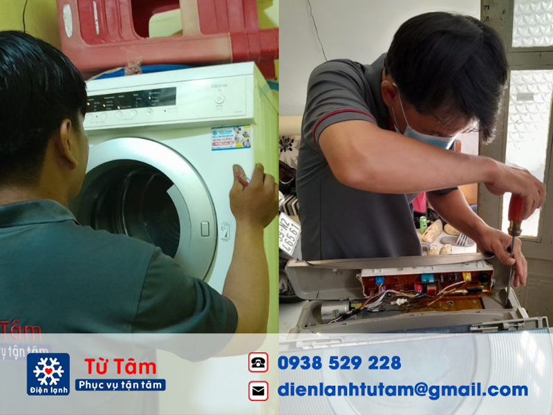 Kỹ thuật viên sửa máy giặt quận 11 của Điện lạnh Từ Tâm làm việc rất cẩn thận