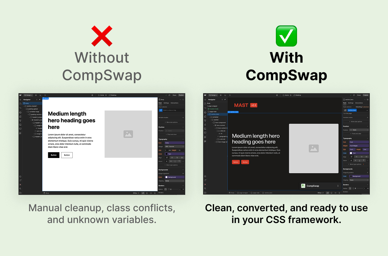 Clean, converted, and ready to use in your CSS framework.