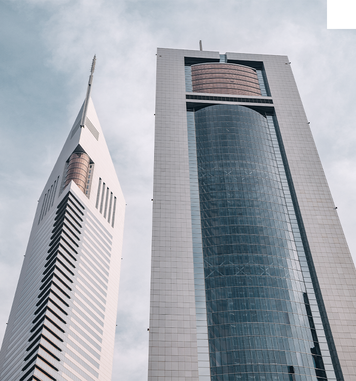 Old architecture and new architecture divided diagonally by a line.