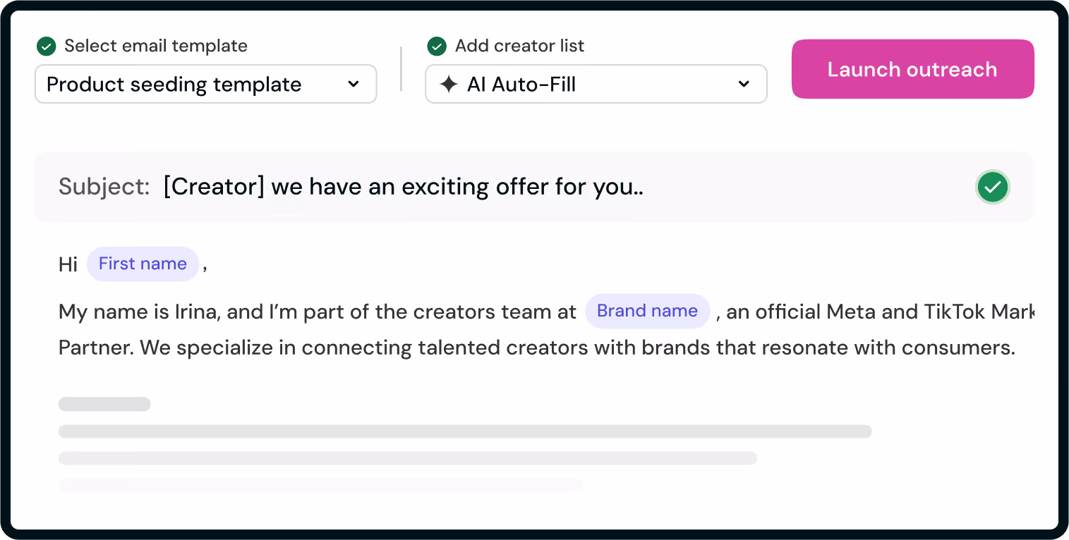 Platform outreach email example