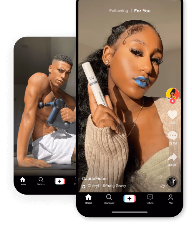 UGC ad examples inside the TikTok interface
