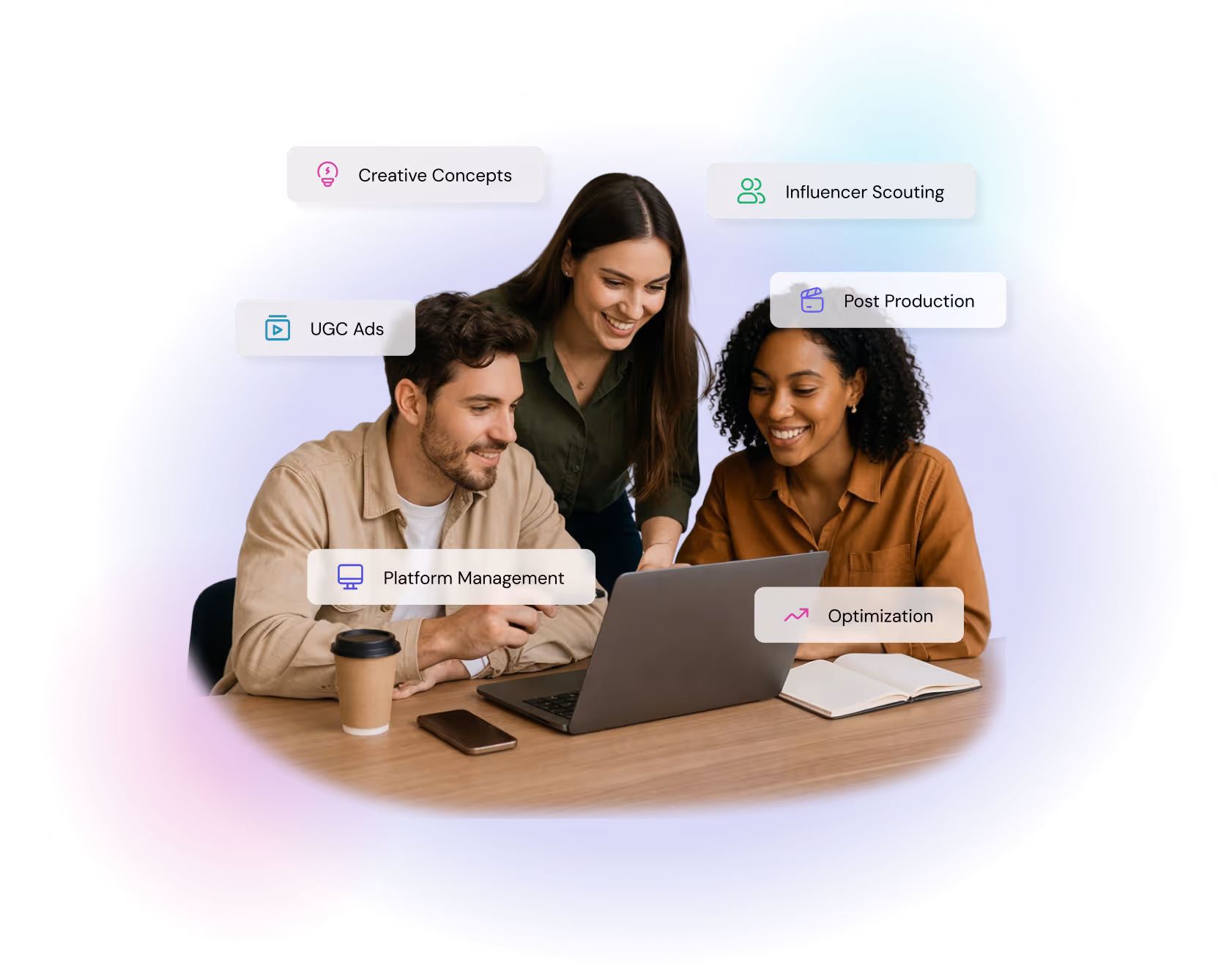 Insense's specialists managing your creator campaigns with managed services