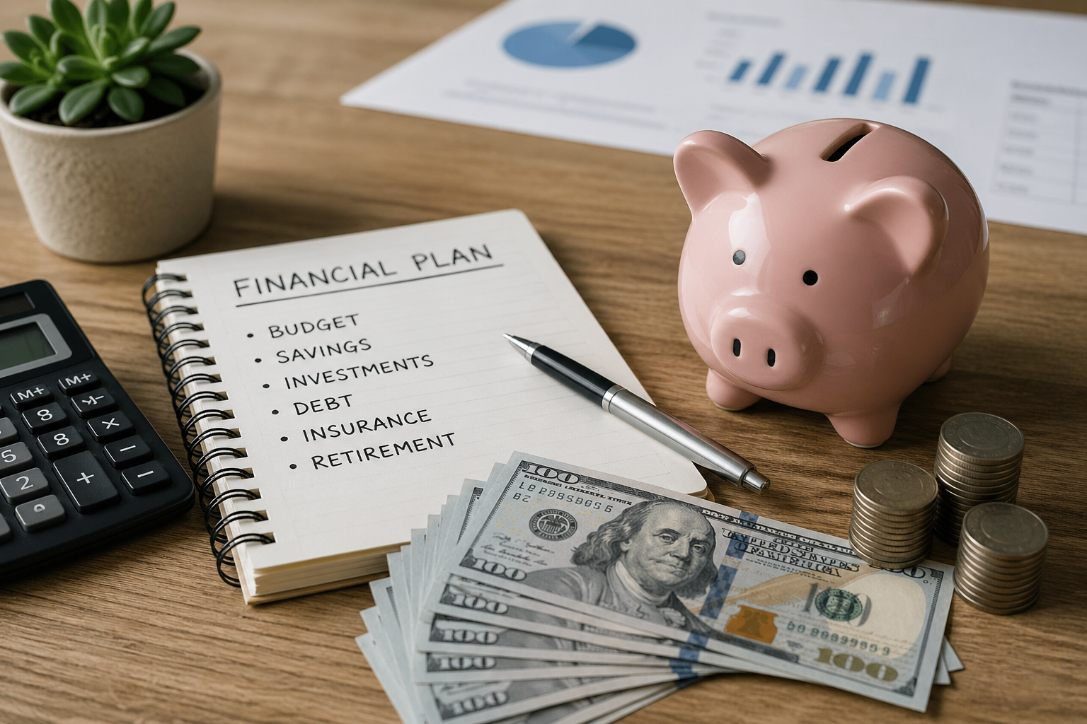 financial planning review. Fill the piggy bank with more money