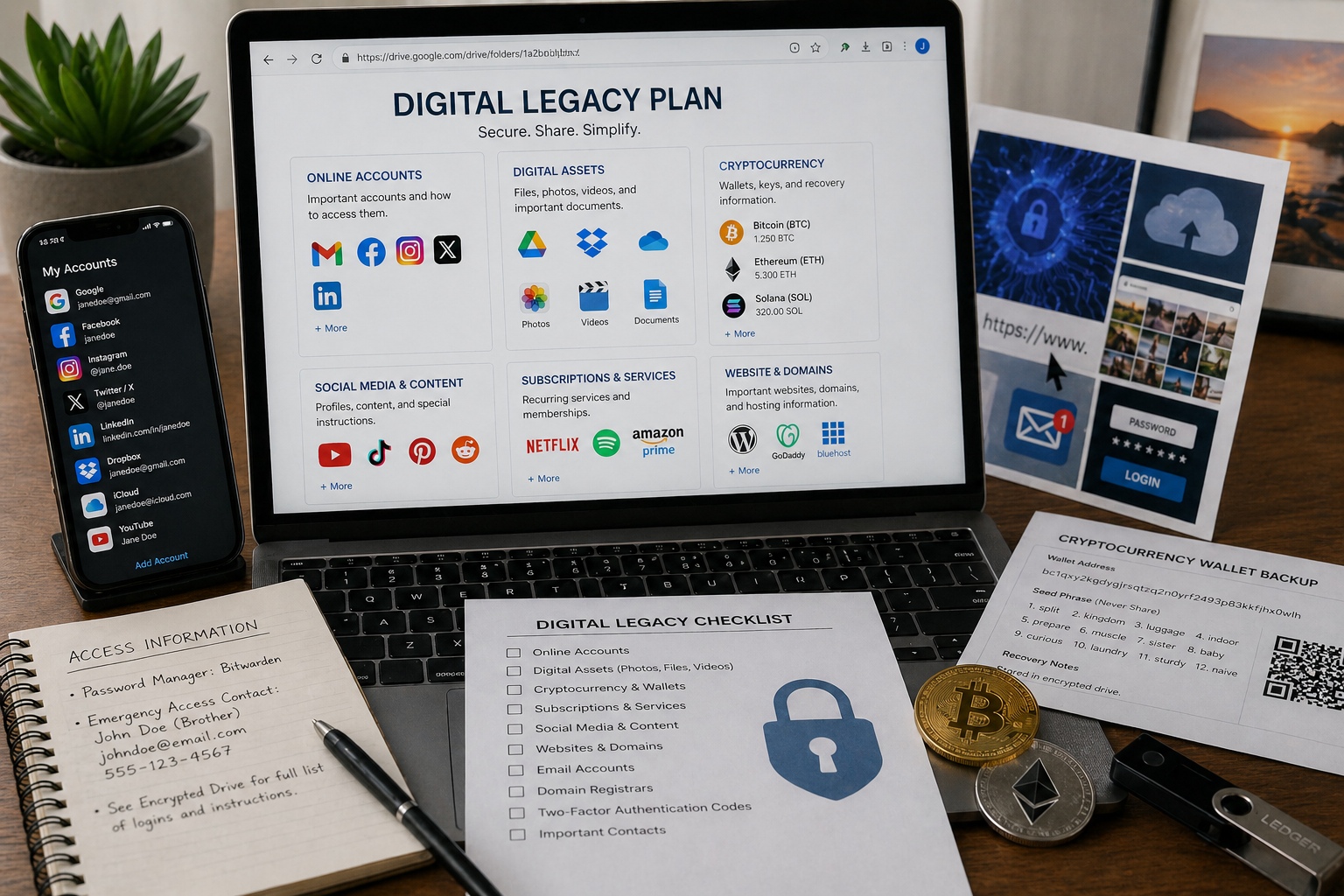 computers, bitcoin, email and other ditigal assets