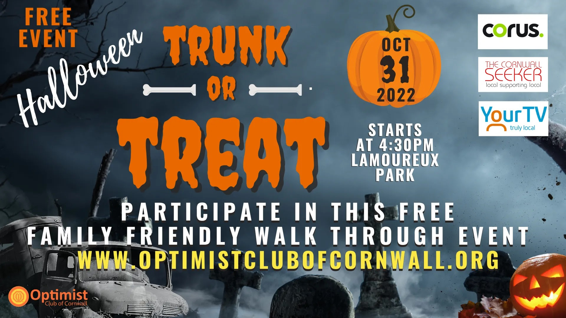 Optimist Club of Cornwall Trunk or Treat Event