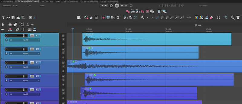 Inside a REAPER subproject.