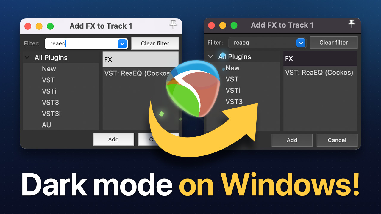 Finally REAPER dark mode on Windows