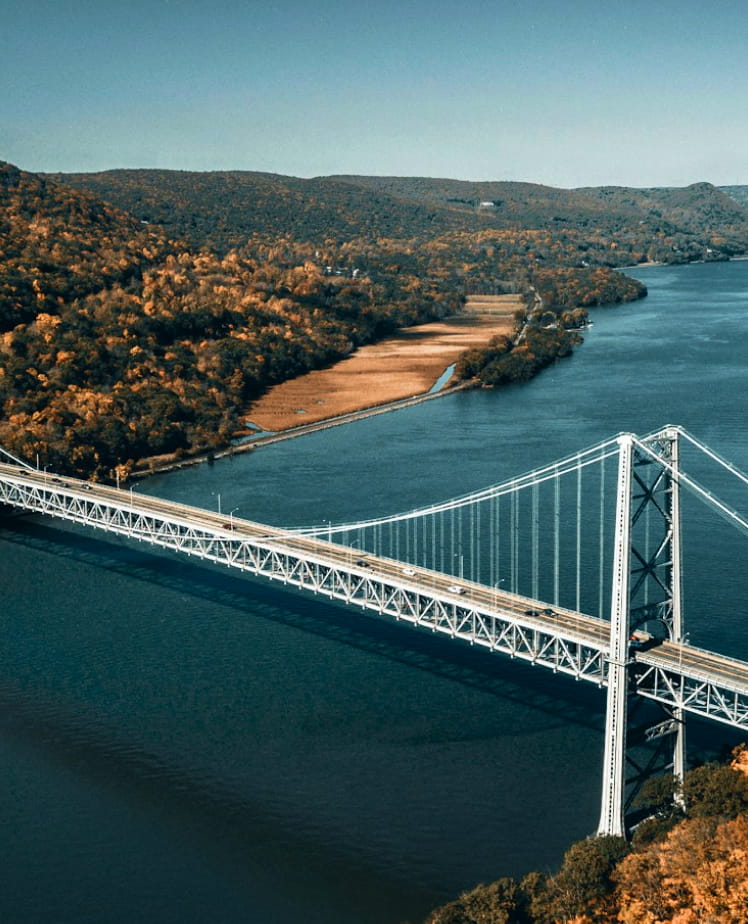 suspension bridge over body of water