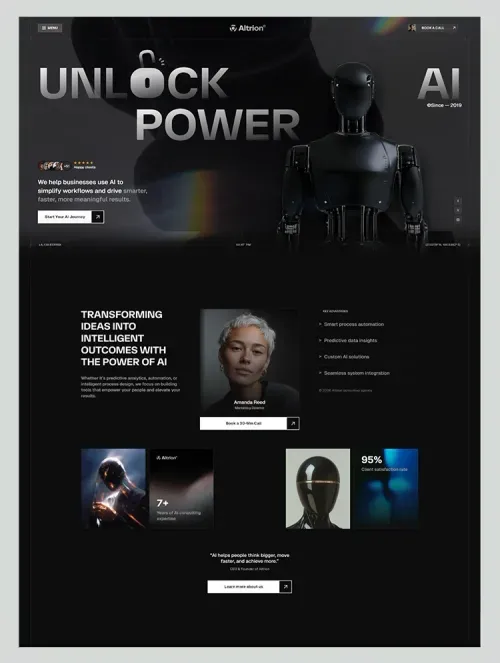Webflow Website Template for AI Consulting Agency homepage preview