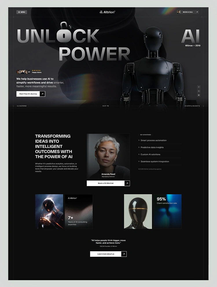 Webflow Website Template for AI Consulting Agency homepage preview