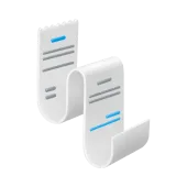 Kaksi valkoista laskua vaaleansinisillä korostuksilla, jotka ovat käpristyneet ylös.