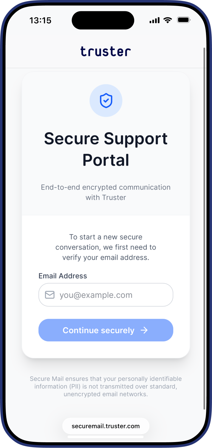 Vista de creación de facturas de Truster
