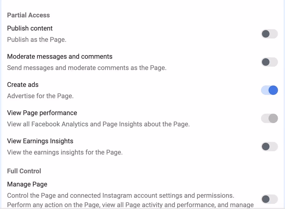 Facebook Business Manager page