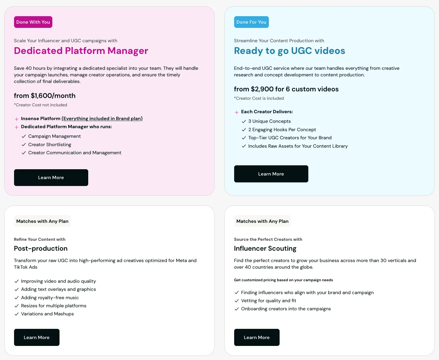 Managed Service Pricing at Insense