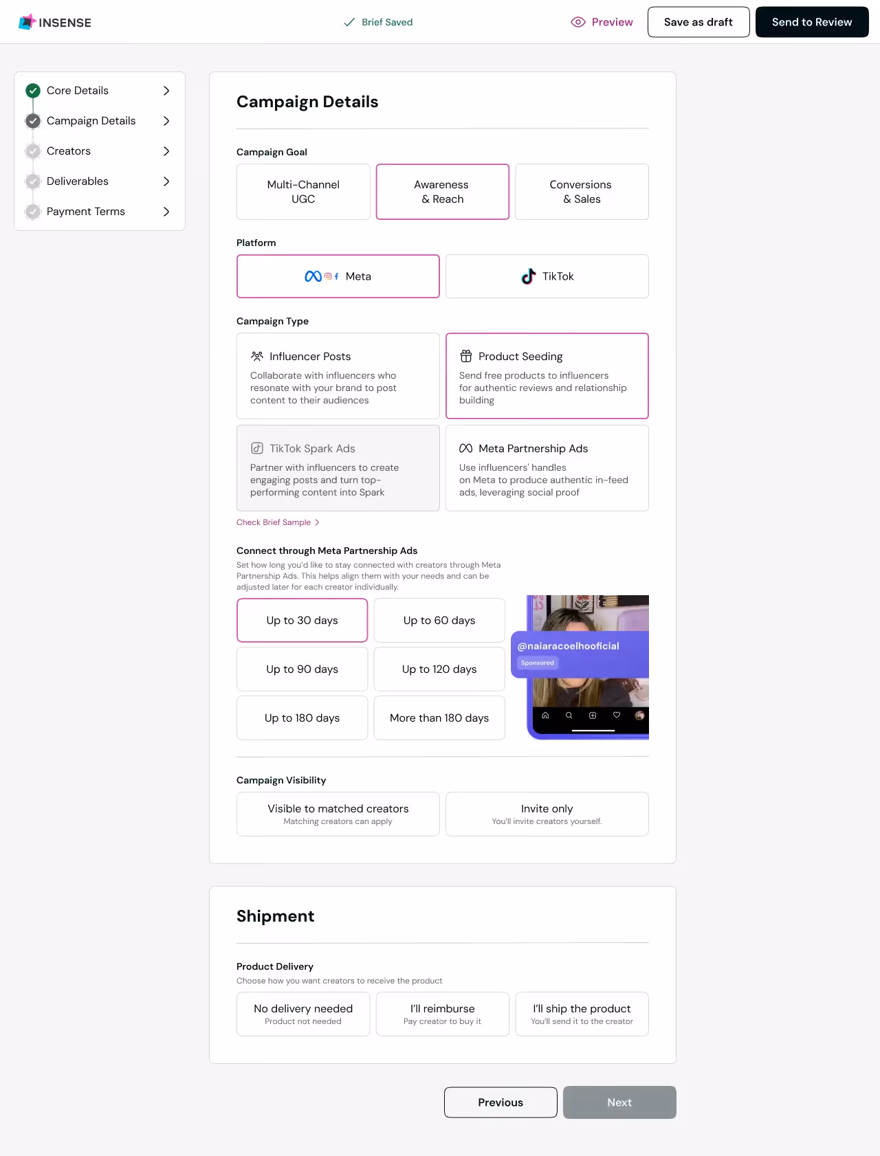 a product seeding campaign example