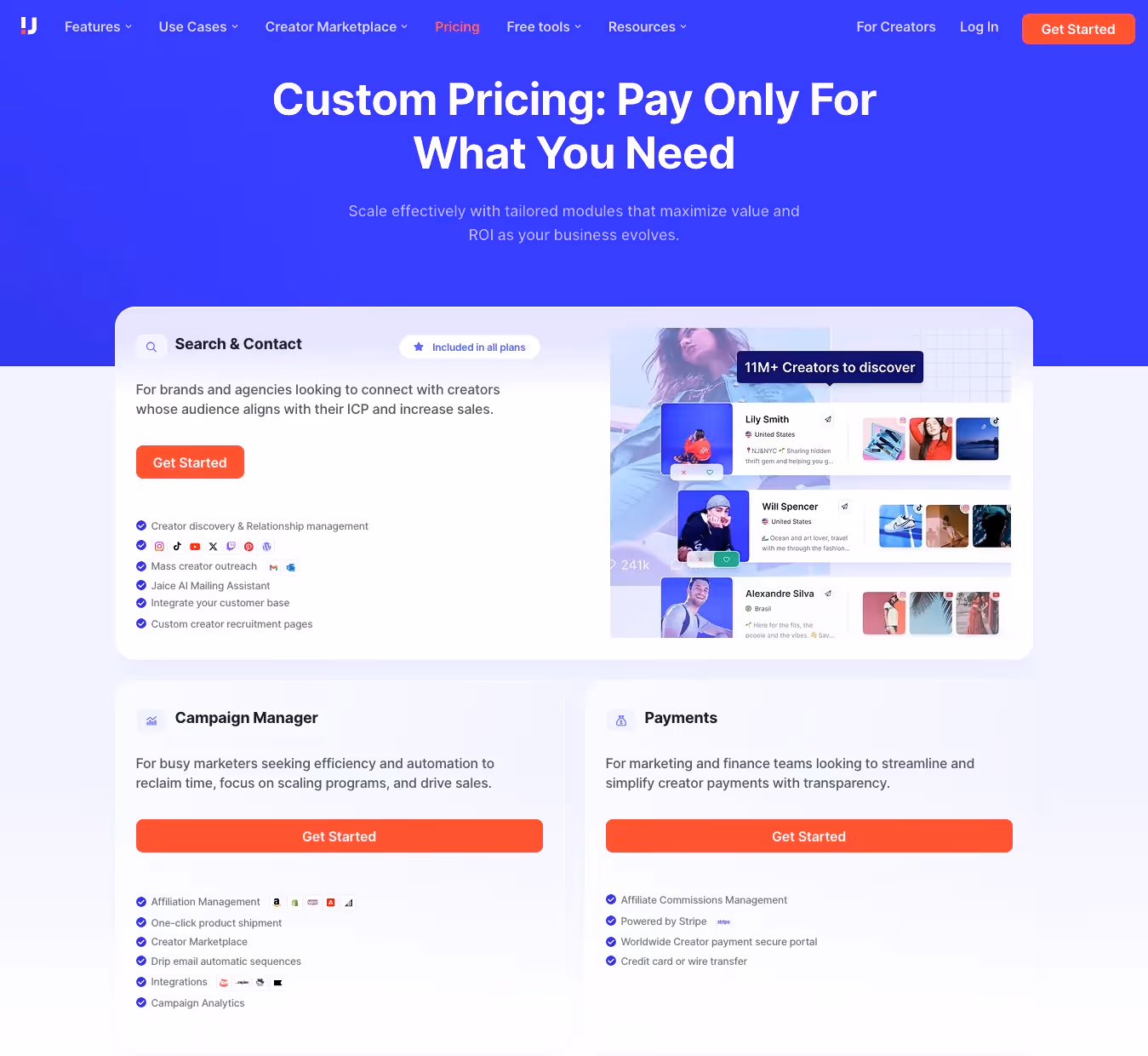 Upfluence pricing