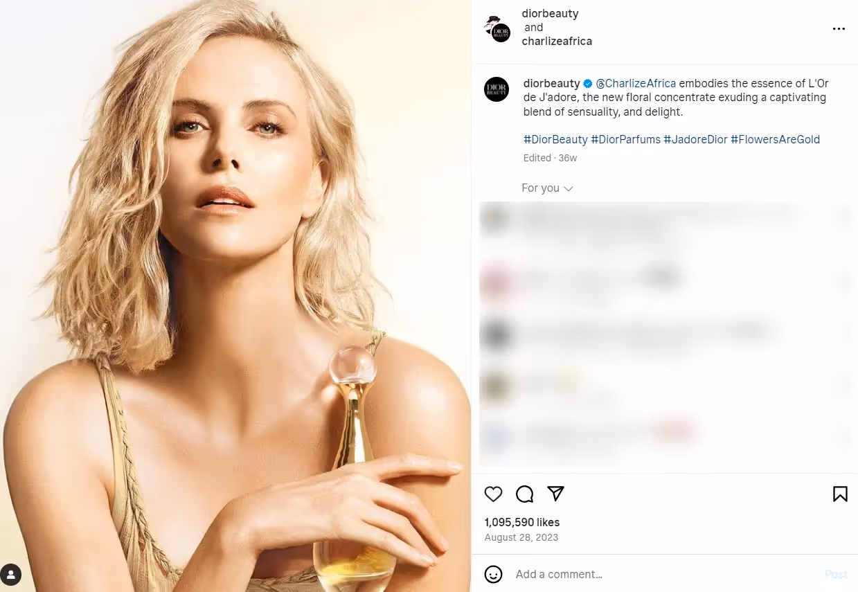 Charlize Theron Dior brand