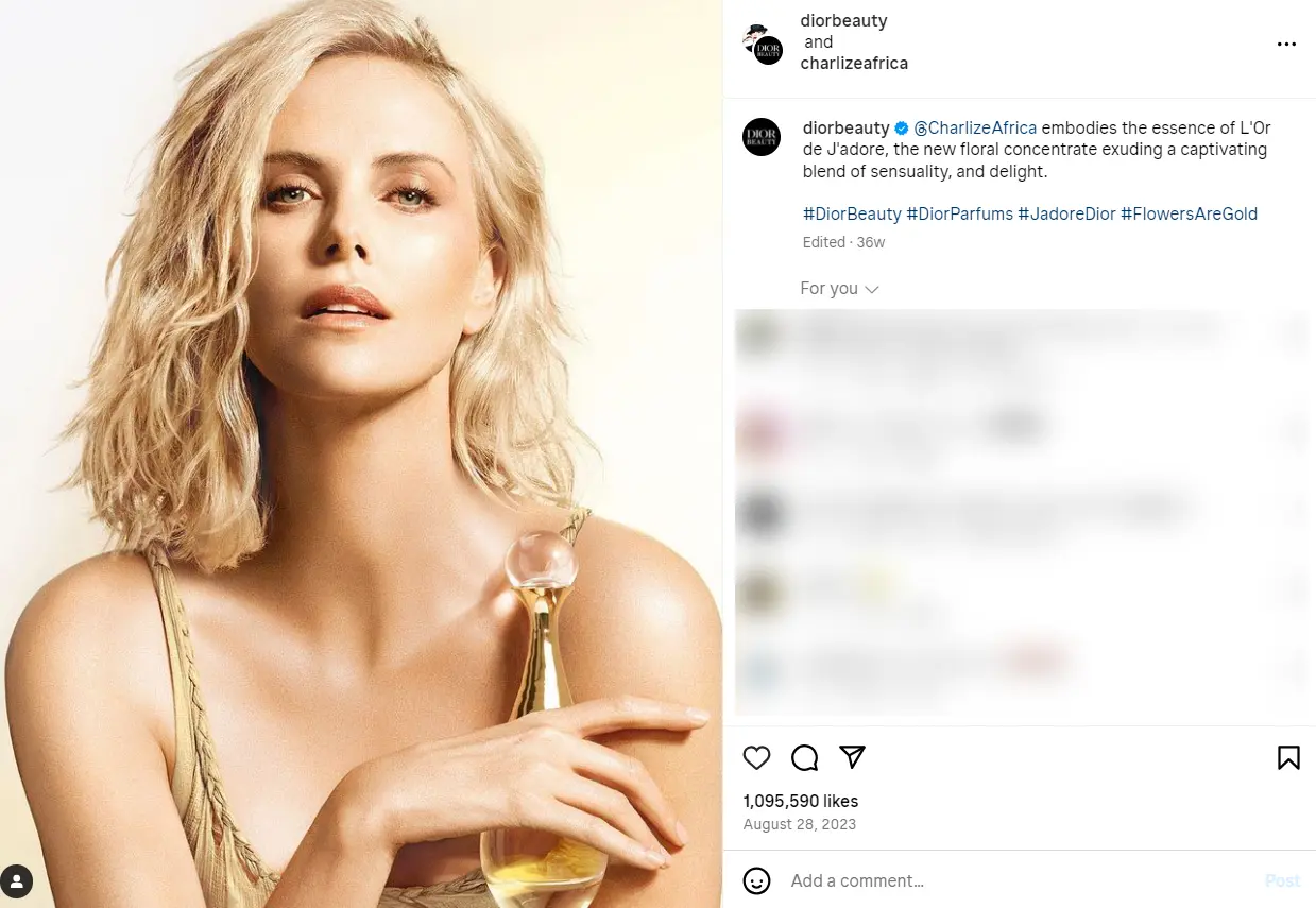 Charlize Theron Dior brand