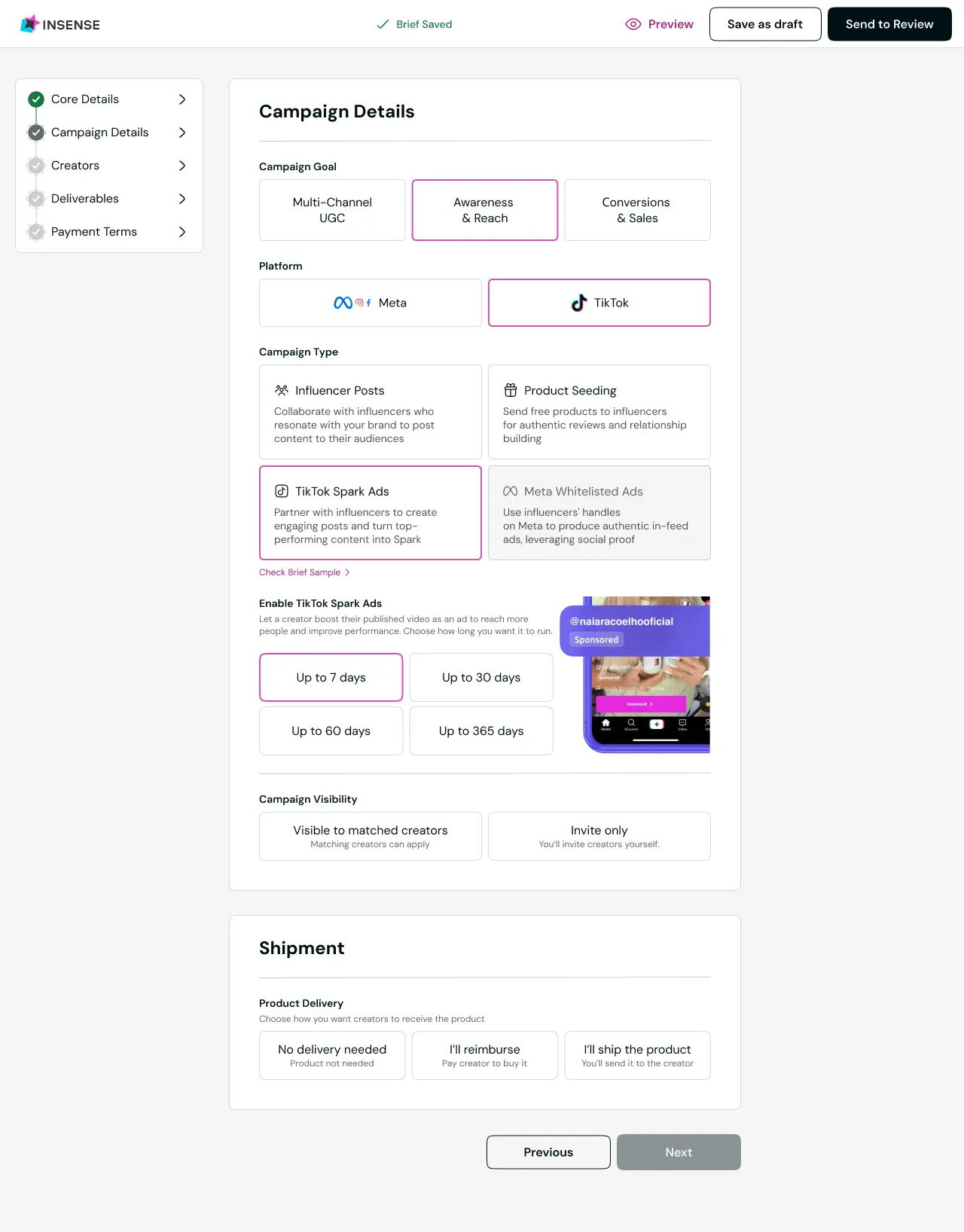 Creative brief for TikTok Campaigns