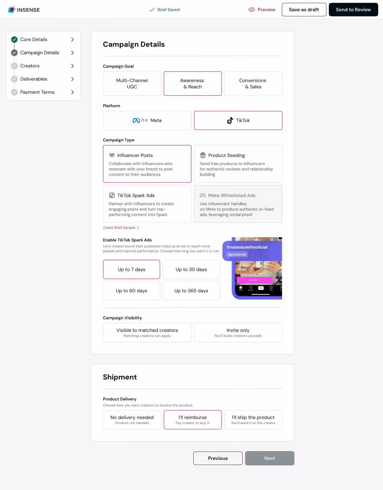 TikTok creative Campaign brief