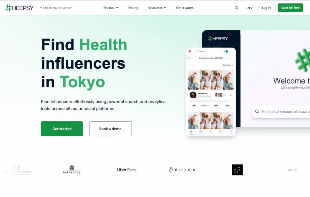 Heepsy website