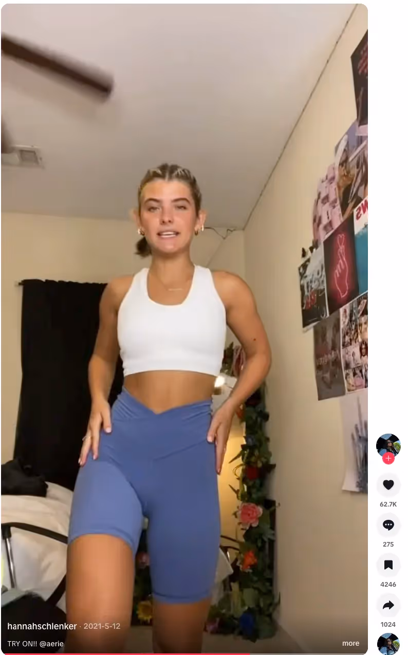 Hannah Schlenker Spark Ads on TikTok for Aerie