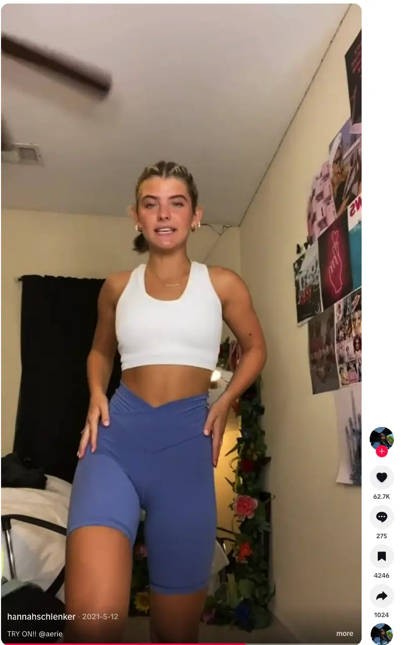 Hannah Schlenker Spark Ads on TikTok for Aerie